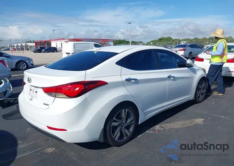 2016 Hyundai Elantra Limited из США, поврежденный, VIN 5NPDH4AE6GH655529